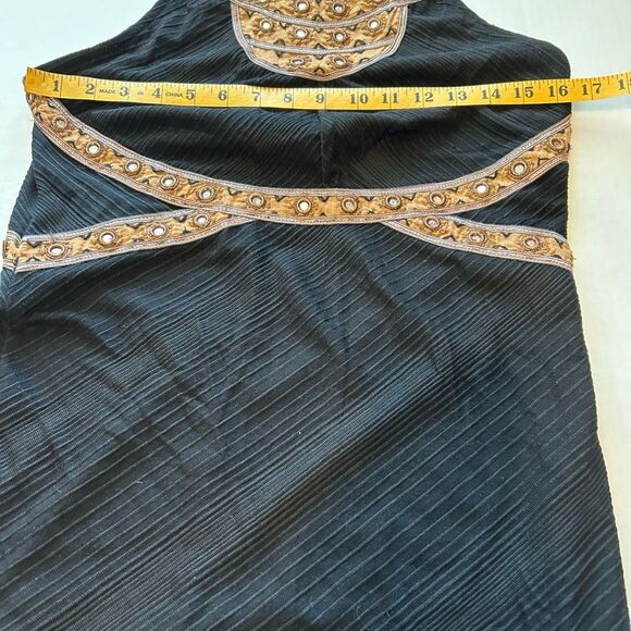 Free People Nefertiti Bodycon Embroidered Sleeveless Open Back Dress Size M - Picture 6 of 11